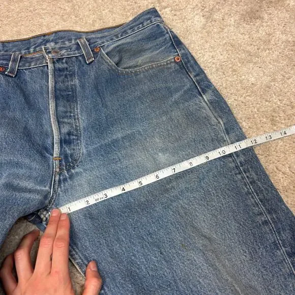 Vintage 90s Levi's 501xx Straight Leg Jeans 34x36 (32x33) Made in USA - Picture 7 of 14